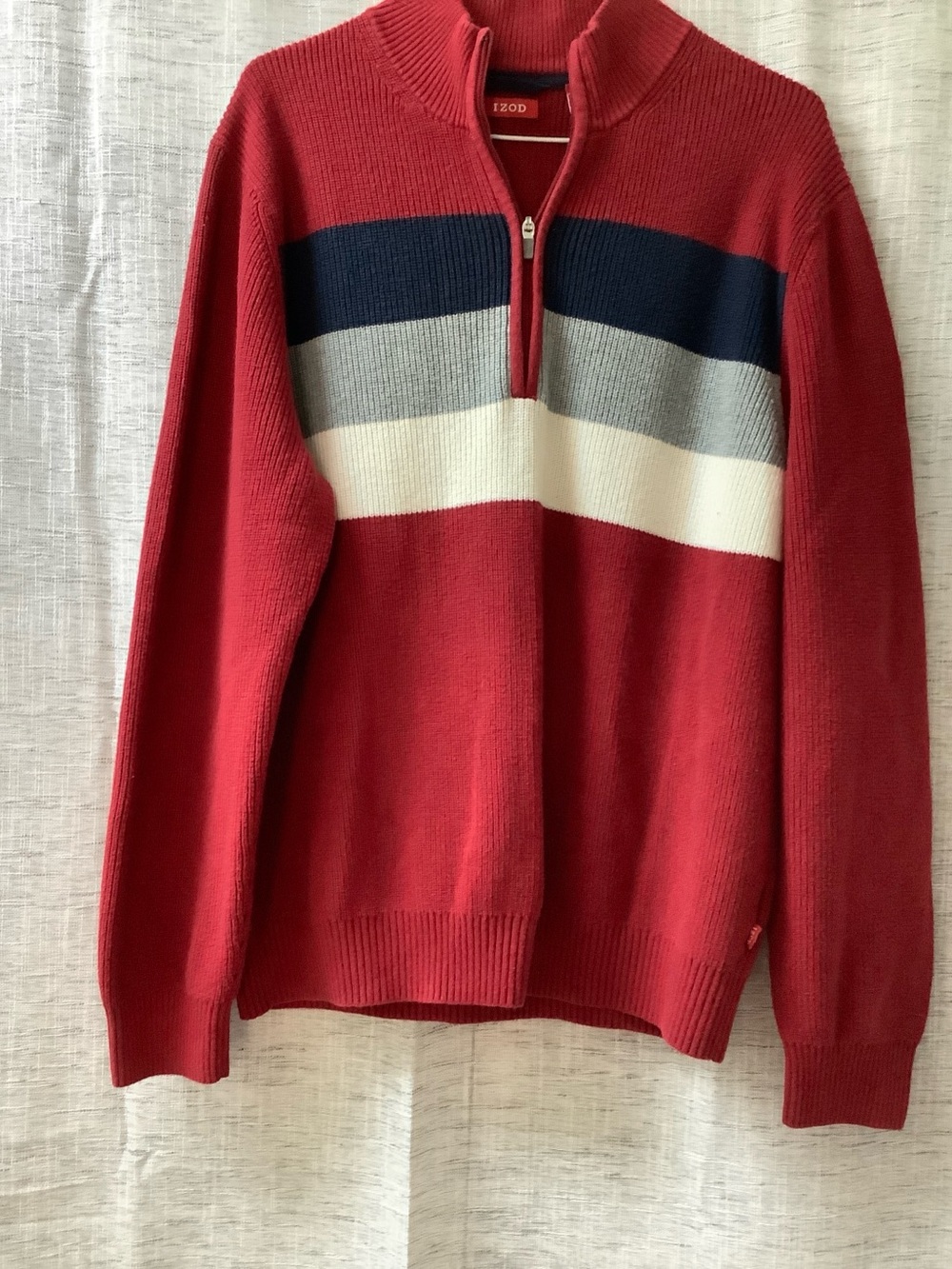 IZOD 4-color 100% cotton Regatta sweater with 1/4 zip